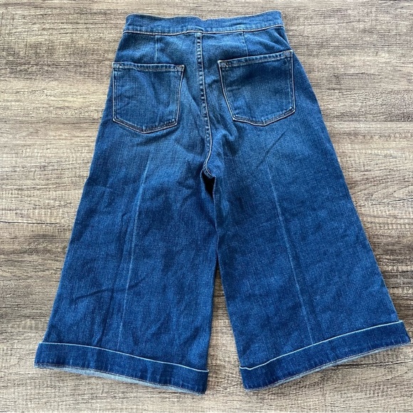 Frame Sweetzer High Water Cropped Jean Wide Leg Flare Stretch Sailor Pants 24 - Picture 14 of 17